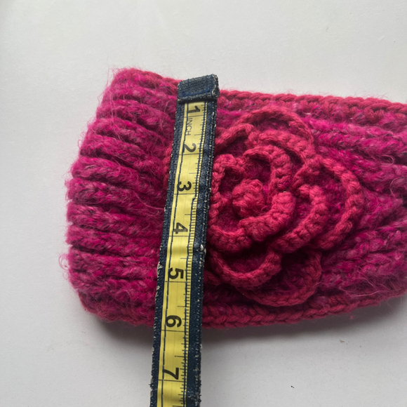 Women's Vibrant Pink Knitted Winter Headband One Size - Picture 3 of 5